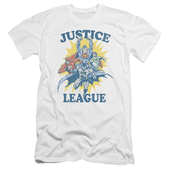 JLA Justice League Lets Do This Premium Canvas Adult Slim Fit 30/1 T-Shirt White