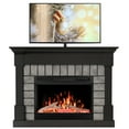 thumbnail image 2 of WAA Electric Fireplace Mantel Package Wooden Surround Firebox TV Stand Free Standing Electric Fireplace Heater,Remote Control,4 Flame Colors,12 Flame Bed Colors,5 Flame Brightness,5 Speeds,Black, 2 of 7
