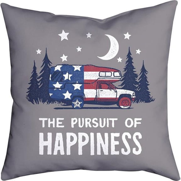 Manual Woodworkers SLTPOH 18 x 18 in. Pursuit of Happiness Outdoor Pillow