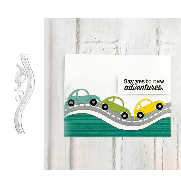 Die Cuts for Card Making, Ouginx Car Road Highway Metal Cutting Dies DIY Die Cutters Die Stencils for Scrapbooking, Embossing & More