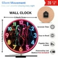 thumbnail image 3 of Neon Glow Decorative Wall Clock with Stylish Design 10-Inch Silent Wooden Wall Clock, Battery Operated (AA Batteries Not Included), Artistic Home Decor, 3 of 7