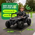 thumbnail image 2 of Track Seven 24V Kids Ride on Car, Electric UTV with Remote Control, Bluetooth, Music, 4-Wheel Suspension, Anti-Collision Bar, 14.6" Wide Single Seat, 24V Ride on Toy Car for Boys Girls Aged 3+, Black, 2 of 8