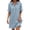 Light Blue, variant on Erwazi Summer Dresses for Women Solid Collared Short Sleeve Button V Neck Dress Trendy Casual Daily Outdoor Knee Length Dresses with Pocket