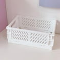 thumbnail image 3 of Foldable Plastic Storage Basket For Organizing Crates With Handles For Desks And Bedrooms, 3 of 9