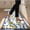 Blue, variant on White 2 Pcs Lemon Kitchen Mats Lemon Kitchen Rugs for Floor Washable Soft Non Slip Carpet for Bathroom Sink Laundry Decor, 17" x 30" + 17" x 47"