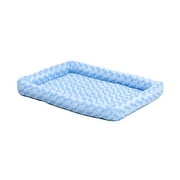 Angle View: 22L-Inch Blue Dog Bed or Cat Bed w/ Comfortable Bolster | Ideal for XS Dog Breeds & Fits a 22-Inch Dog Crate | Easy Maintenance Machine Wash & Dry | 1-Year Warranty
