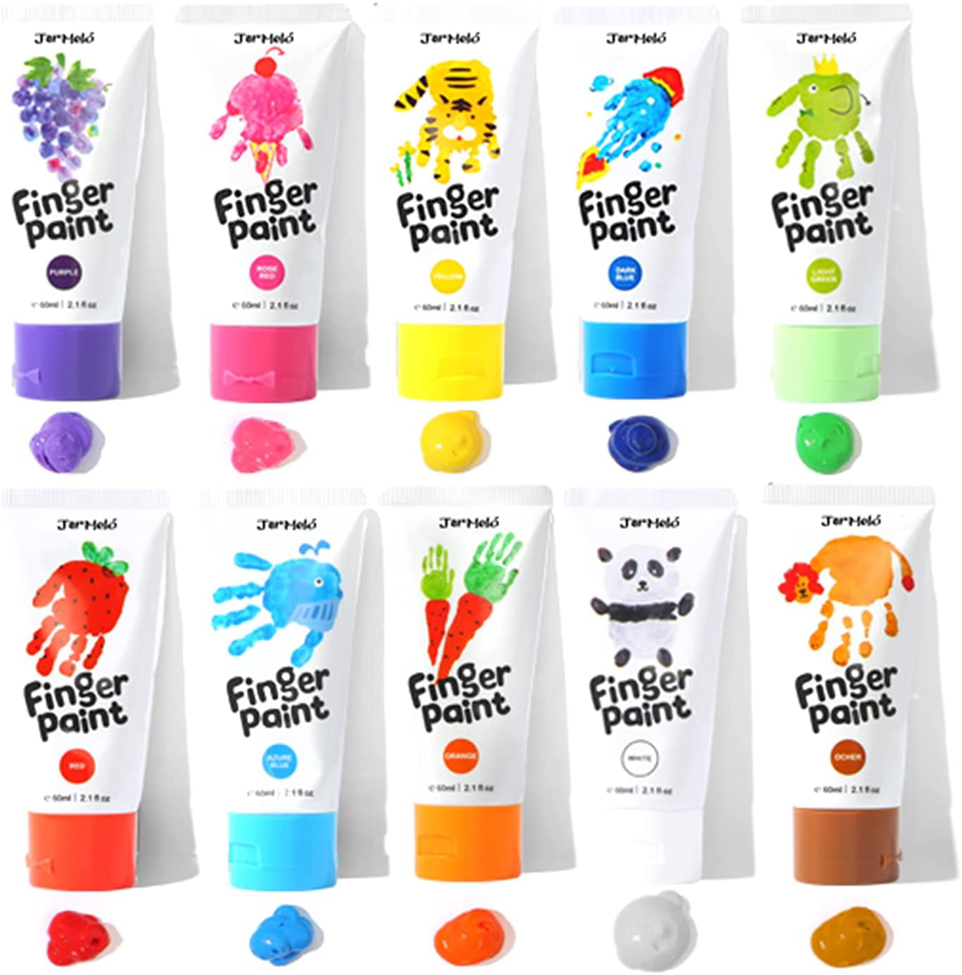  Jar Melo Finger Paint for Toddlers 3+,7 Color Mess Free  Coloring Books for Kids 4-8 Gifts,Non Toxic Fing Painting Kit with Ink Pad  Design for Preschool Learning Education Activities : Toys