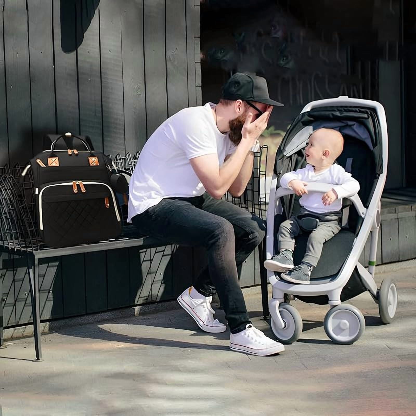 Diaper Bag Backpack with Changing Station, Foldable for Bady Toddler, 3 in 1 Large Capacity Newborn Essentials Organizer with Stroller Hook for Girls and Boys