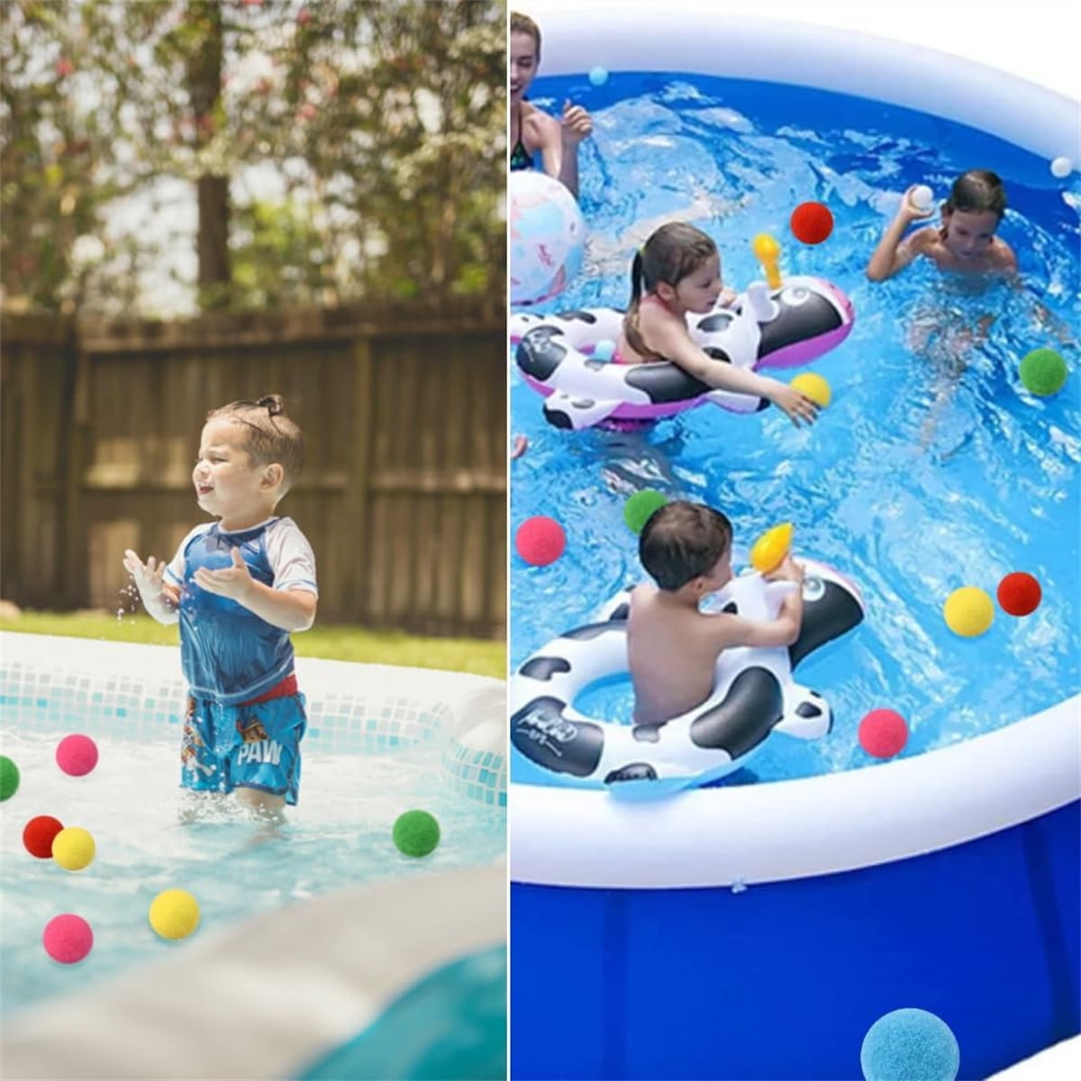 Cotton Water Balls, GIXUSIL 100 Pcs Reusable Soft Splash Water Balloons for Outdoor Yard Pool Beach Fun Game Summer Water Toys Present for Adult (Colour Mixture)