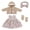 Brown-BW, variant on JJV Floral Dress and Hooded Doll Clothes Set with Bow Headband and Socks for 18 Inch Dolls Cute Handmade Winter Outfit Gift for Pretend Play