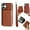 Brown, variant on for iPhone 16 Phone Case [Magnetic 2-in-1 Detachable Zipper Wallet] [Back Card Slots Accordion Wallet Case] Shockproof PU Leather Cover with Wrist Strap for iPhone 16, Rosegold