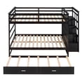 thumbnail image 4 of Full Over Full Bunk Bed with Twin Size Trundle and Staircase, White(OLD SKU:LT000268AAK), 4 of 19