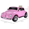 thumbnail image 5 of Aosom Licensed Volkswagen Beetle Electric Kids Ride-On Car 6V Battery Powered Toy with Remote Control Music Horn Lights MP3 for 3-6 Years Old Pink, 5 of 10