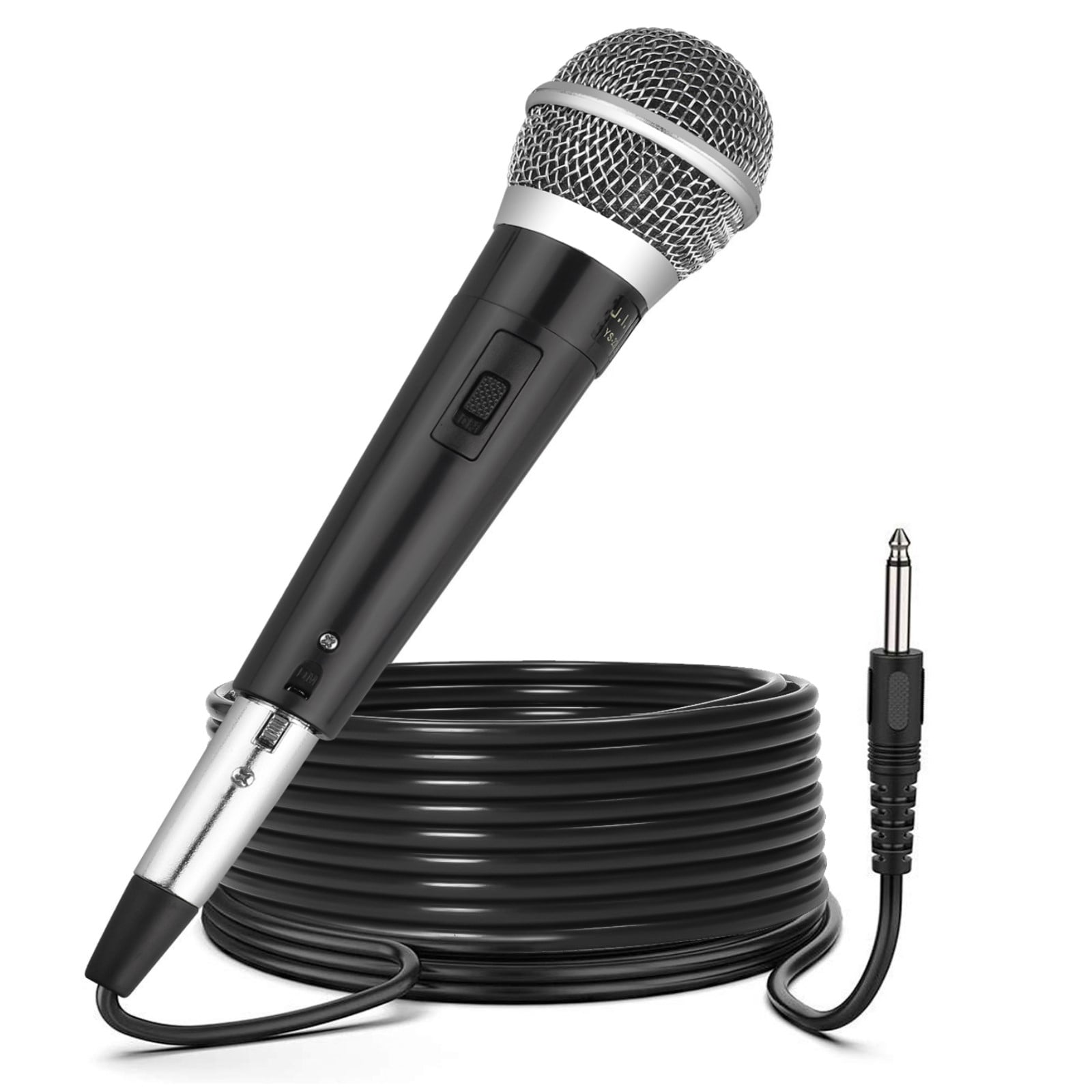 Karaoke Wired Dynamic Karaoke Microphone Wedding Speech Unidirectional Vocal Handheld Microphone with 10ft Cord with On/Off Switch for Stage 