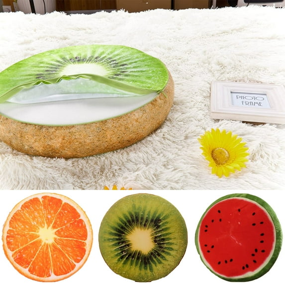 LINASHI Soft Round Throw Pillows, Decorative Funny Fruit Stuffed Seat Cushions Toy Seat Pad for Couch, Chair, Floor, Sofa