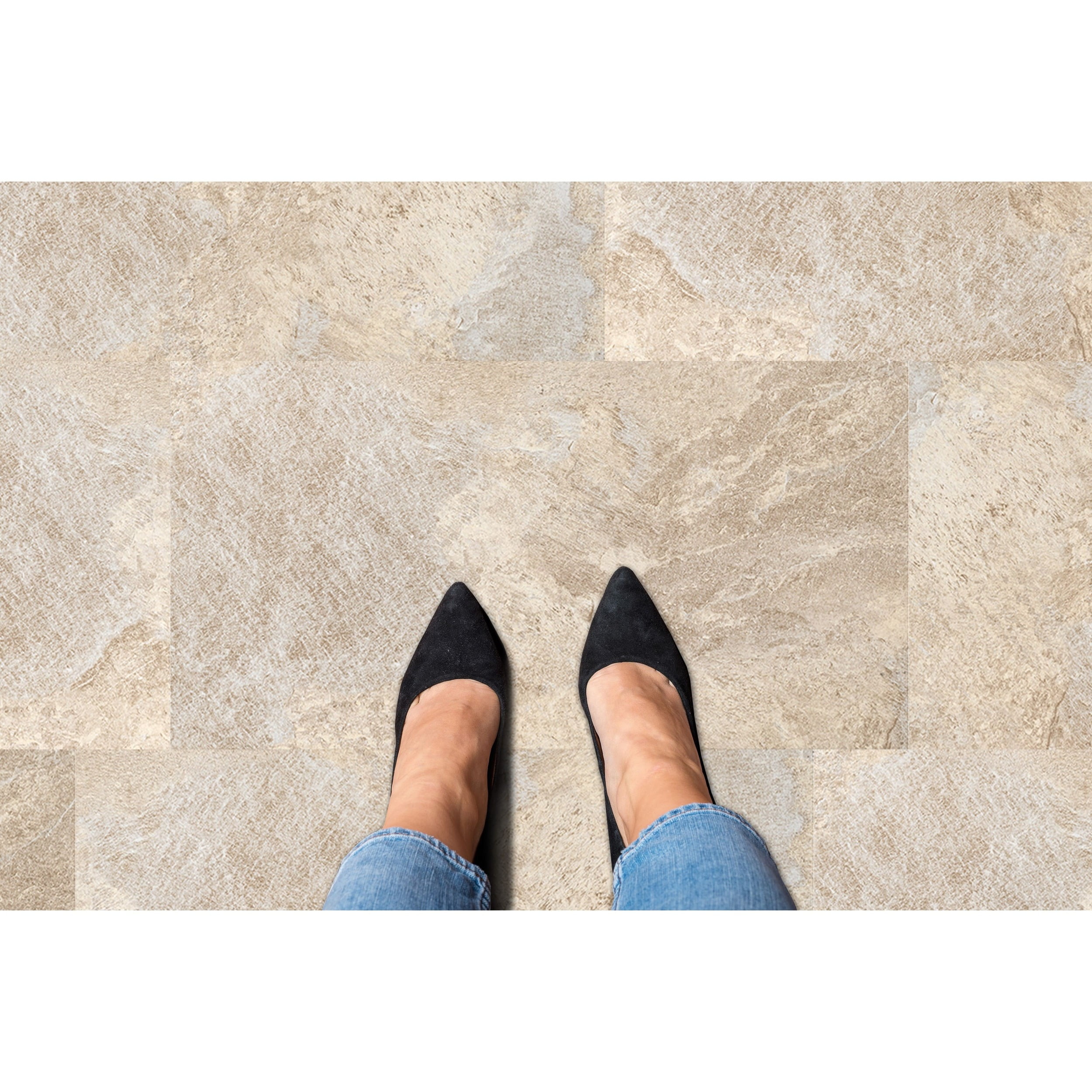 Achim Palazzo 12" x 24" 2mm Peel & Stick Vinyl Floor Tiles, 20 Tiles/40 sq. ft., Azurro Marble