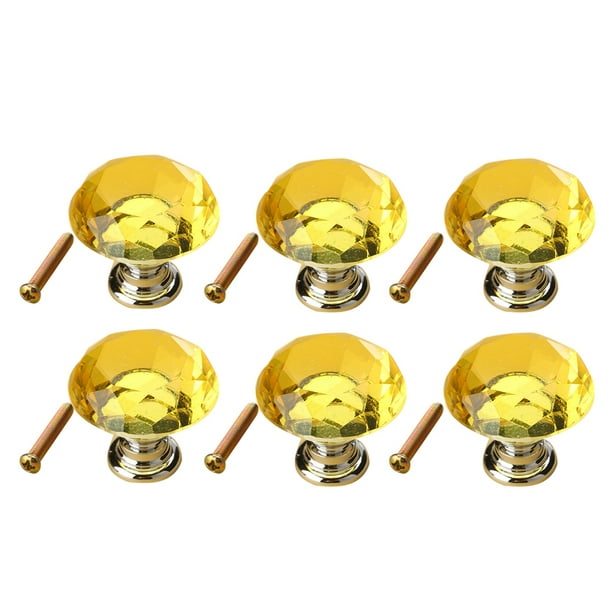 6Pcs Ultralight 40mm k9 Crystal Knobs Drawer Knobs Pull Crystal Glass Diamond