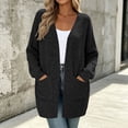 thumbnail image 2 of Ozmmyan Women's cardigan sweaters for womens Long Sleeve Open Front Loose Casual Solid with Pockets Fall Winter, 2 of 7