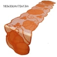 thumbnail image 3 of geerera 72" Lace Pumpkin Table Runner, Orange Scalloped Edge Harvest Runner, Rustic Fall Thanksgiving Table Decor for Dining Table, Mantel & Home, 3 of 6