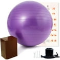 thumbnail image 1 of Exercise Ball (25.6in),Professional Yoga Stability Ball Chair Extra Thick Anti-Burst Support 660 lbs,with Quick Pump &Workout Guide for Home&Gym&Office, 1 of 6