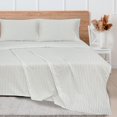 thumbnail image 3 of ROYALE LINENS 300 Thread Count 100% Long Staple Combed Cotton Sheet Set - 4 Piece Bed Sheet 1 Fitted Sheet, 1 Flat Sheet, 2 Pillow case - Breathable, Cool & Crisp Percale Sheet Set (Full,Geometric), 3 of 10