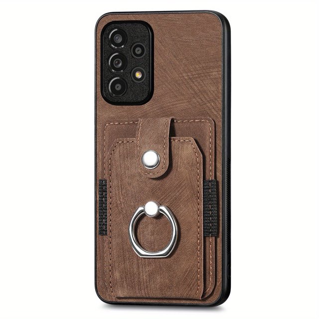 Phone Back Case Cover With Card Slot And Holder For Samsung Galaxy A04e/A54 5G/A02s/A03s/A04s/A12/A13/A20/A21s/A22 4G/A22 5G/A23/A30/A30s/A31/A32 4G/A32 5G/A33 5G/A41/A42 5G/A50/A50s/A51 5G/A52/A53 5G