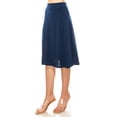 thumbnail image 2 of Women's Casual Knee Length Flare A-line Skirt with Elastic Waistband, 2 of 5