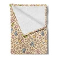 thumbnail image 2 of Floral Vintage Soft Flannel Fleece Throw Blanket, Pattern of Colorful Swirls Branches Circles and Flower, Cozy Plush for Indoor and Outdoor Use, 60" x 80", Champagne and Multicolor, by Ambesonne, 2 of 5