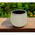 thumbnail image 6 of 6" Beige Dot Ceramic Indoor Outdoor Round Pot Planter, 6 of 6