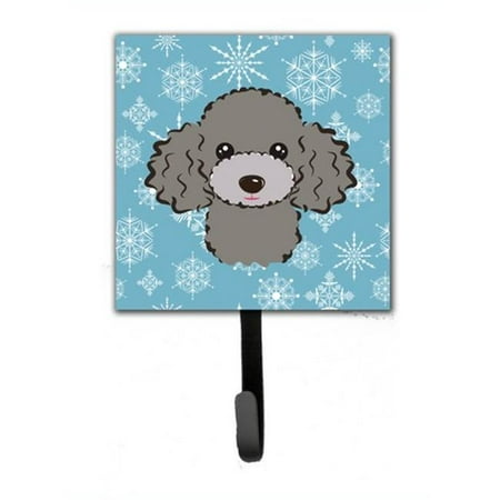 

Snowflake Silver Gray Poodle Leash & Key Holder