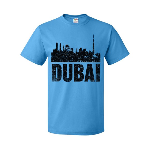Inktastic Dubai City Skyline with Grunge T-Shirt