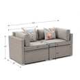 thumbnail image 6 of COSIEST 2-Piece Outdoor Furniture Gray Loveseat Wicker with Cushions, Pillows, 6 of 6