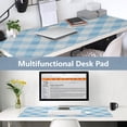 thumbnail image 6 of Leather Keyboard and Mouse Desk Mat Office Desk Accessories Protective Office Desk Decor Desk Pad Mat for Gaming, Work from Home, Office Light Blue and White Tartan 16.5" x 35.4", 6 of 9