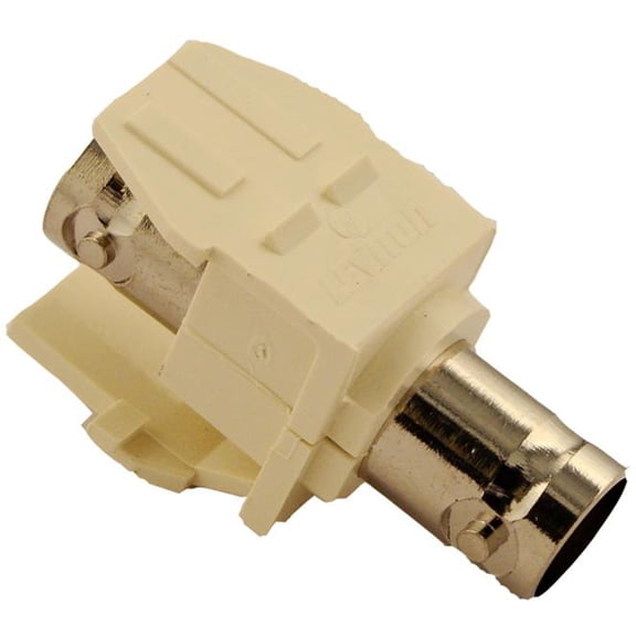 Leviton 41084-BAF Bnc Quickport Adapter, Nickel-Plated, Color Almond
