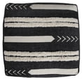thumbnail image 6 of LR Home Small Over-tufted Geometric Indoor Square Pouf, Black/White, 18" x 18" x 14", 6 of 9