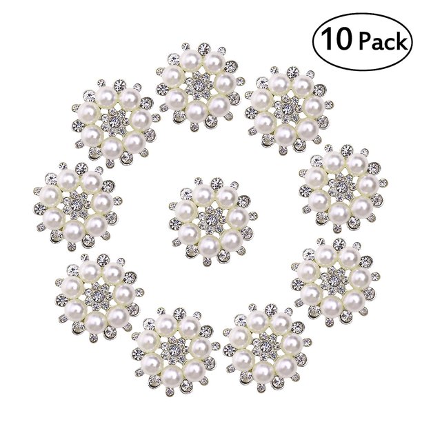 Accesorios para el cabello con flores Botones de diamantes de imitación Botones para manualidades Manualidades Perlas con parte posterior plana Botones de perlas de cristal con diamantes de imitación