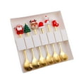 thumbnail image 4 of jicheng 6 Pieces Christmas Cutlery Reusable Tableware for Restaurant Ice Cream Party D, 4 of 9