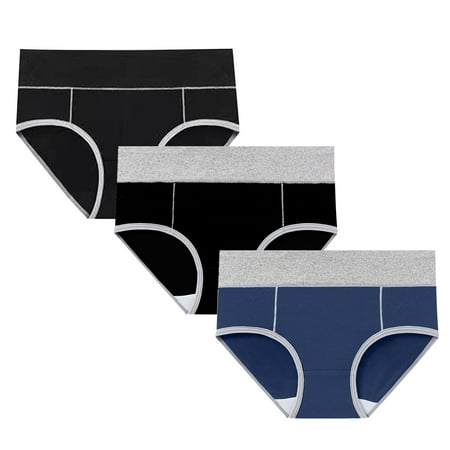 ATOYSOY Women s Stretchy Solid Leak Proof Panty Comfy Shapewear Control Briefs for Ladies Clearance Plus Size Hip Lifting Cotton Panties  3 Pack Multipack Period Underpants Blue M