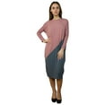 thumbnail image 2 of Women's Midi Length Color Blocked Comfy Dress, 2 of 7