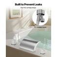 thumbnail image 5 of VEVOR Roman Tub Faucet, 3 Hole Waterfall Bathtub Faucet, Bath Tubs Faucets Set with 2 Handles, Deck Mount Bath Tub Faucets Set for Adult Bathing, Silver, Waterfall Spout Design, Temperature Control, 5 of 9