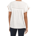 thumbnail image 2 of Rachel Zoe Women's Short Sleeve Embroidered Split Neck Blouse Top-White / M, 2 of 4