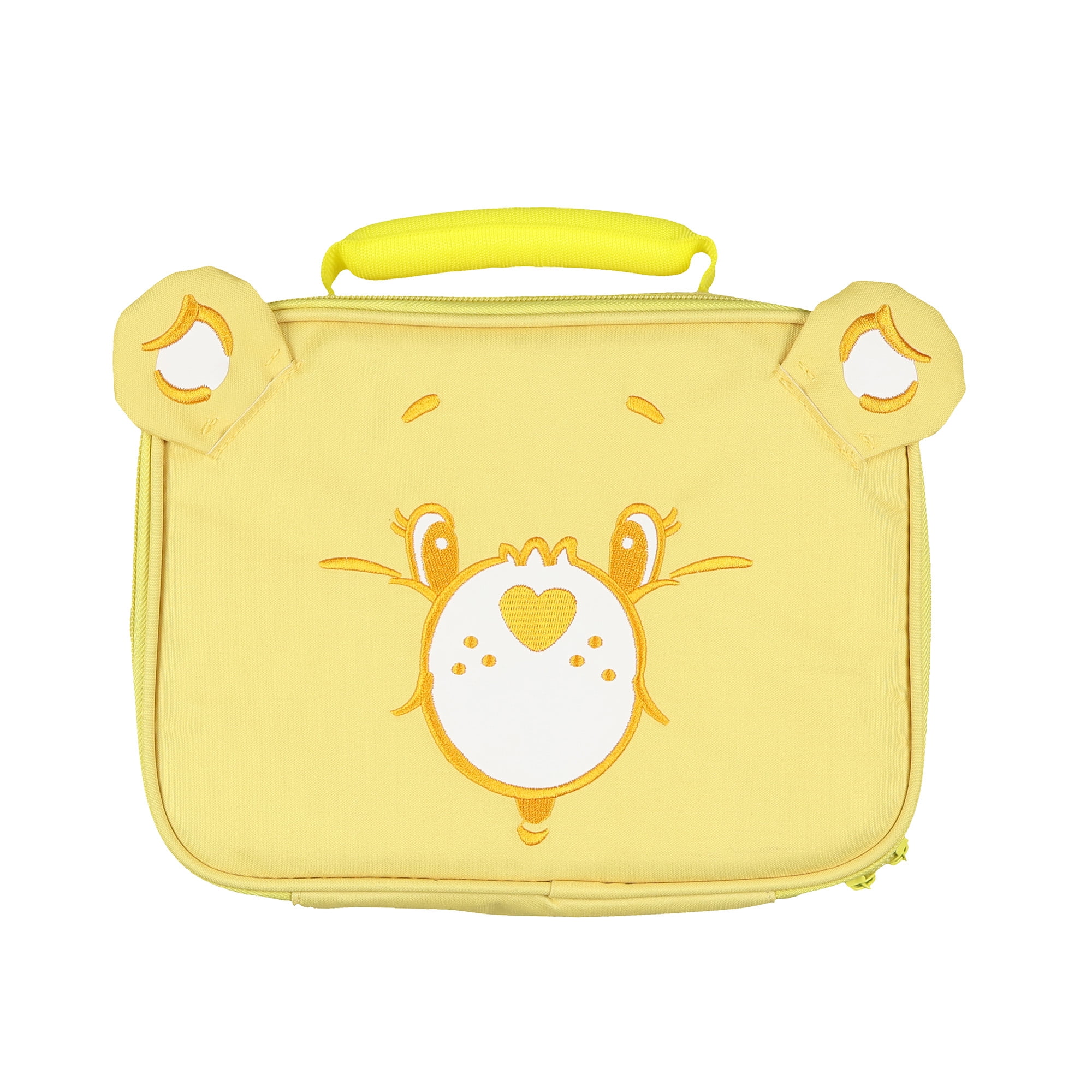 Care Bears Lunch Box Funshine Bear Embroidered Face Insulated Tote Bag with 3D Ears 10"