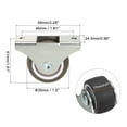 thumbnail image 2 of Mini Fixed Caster Wheel 1.5", 4 Pack TPE Rigid Roller with Bearing Metal Top Plate Screws, Brown, 2 of 6