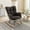 Dark Gray, variant on JESTOP Nursery Rocking Chair, Teddy Fabric Upholstered Glider Rocker with High Backrest, Modern Rocking Accent Chairs Comfy Side Chair for Nursery, Bedroom, Living Room