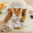 thumbnail image 4 of Staki Baby Girl Fall Romper Baby Bodysuits - Soft Viscose Made from Bamboo - Long Sleeve Funny for Girls -Newborn Clothes(Khaki,6-12 Months), 4 of 7