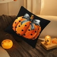 thumbnail image 5 of SLYNSHome Halloween Pillowcase,17.7x17.7Inch Pumpkin Throw Pillow Covers with Patterns Washable Cushion Covers Detachable Linen Pillow Case for Home Office Halloween Decorations, 5 of 7