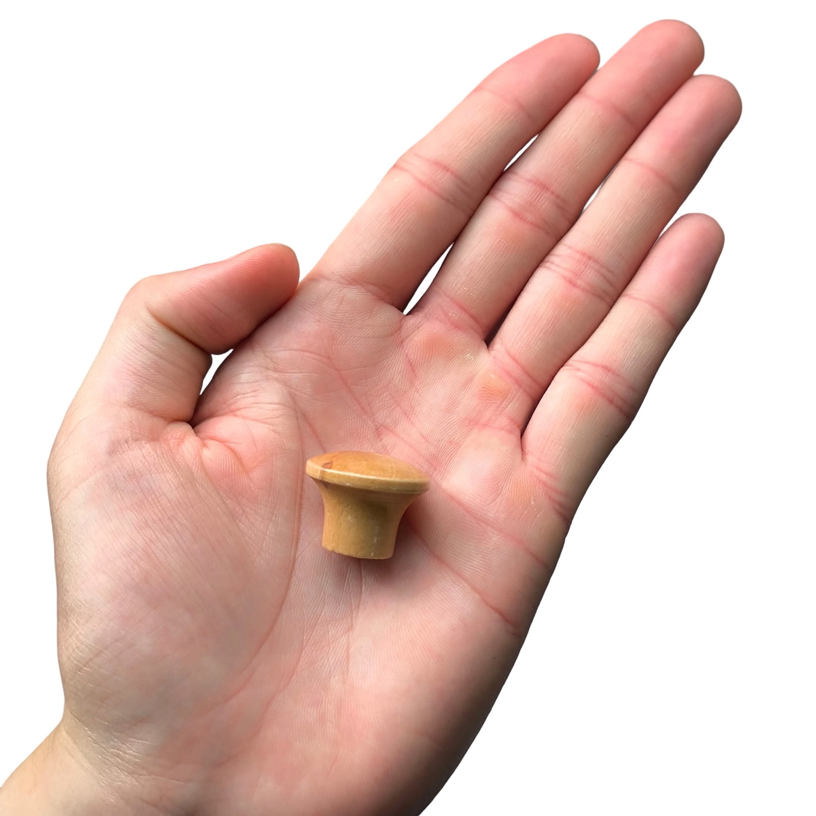 Unique Bargains Wooden Mushroom Shape Single Hole Drawer Pulls Light Brown