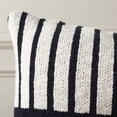 thumbnail image 4 of SAFAVIEH Drew 12" x 20" Traditional Ivory/Black Striped Cotton Decorative Pillow, 4 of 6