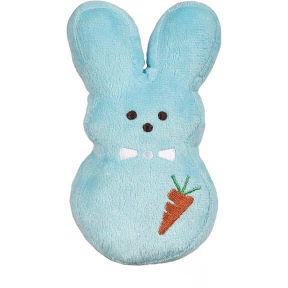 6-inch Blue Easter Bunny Plush with Bow Tie & Carrot Embroidery, Soft Cuddly Rabbit Stuffed Animal for Holiday Gift Baskets, Whimsical Spring Nursery Decor