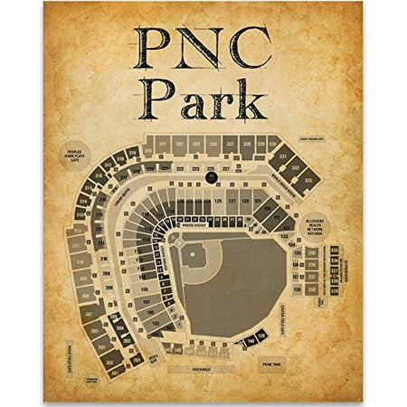 pnc park stadium baseball seating chart art print 11x14 pnc baseball park seating chart